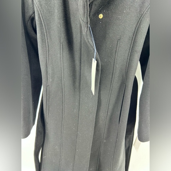 NWT Cole Haan Signature Slick Belted Long Coat Wool Blend Zip Snap Size 6 - Picture 9 of 16